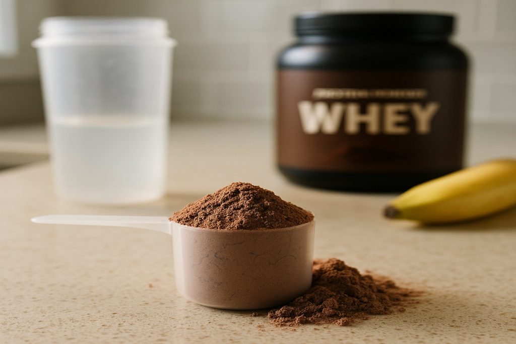 cuillère doseur de whey chocolat pour un max de protéines